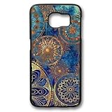 Vintage Retro Mandala Aztec Pattern Theme Samsung Galaxy S6 Case PC Material Black