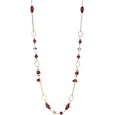 Dazylleco Long Gold Boho Necklaces for Women Beaded Statement Chain Long Necklace Gold Costume Jewelry Birthday Gifts for Her