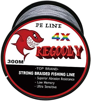 KEGOOLY Super Power Braided Fishing Line, Abrasion Resistant PE Line 10LB-80LB, 327Yds-547Yds