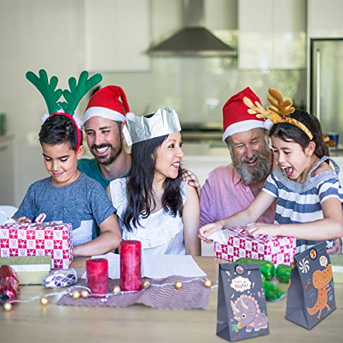 Ulikey 32Stk Dinosaurier Papiertüten, Dino Geschenktüten zum Befüllen mit 32 Aufkleber, Dino Tüten Papier Geschenk Candy… – Bild 8