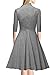 Miusol Women's Official Bow Neck Plaid Slim Half Sleeve Vintage Dress,Gray,Small