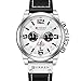 Military Watches for Men Men's Leather Strap Analog Quartz Wristwatch Fashion Sport Watch for Men Chronograph Date CAOWTAN (Black Silver White)