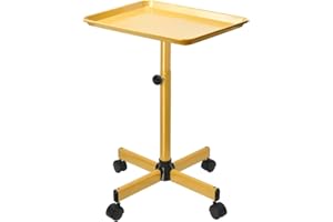 FLOLXNB Golden Salon Tray, Premium Aluminum Tattoo Tray,Rolling Tray Cart Salon Tool Color Tray for Spa Hairstylist Clinic Dental