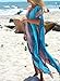 Rainlover Women's Printed Turkish Kaftans Beach Bikini Cover up Dress, Blue