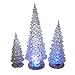 BANBERRY DESIGNS Table Top Christmas Trees - Set of 6 - LED Lighted Acrylic Christmas Trees Holiday Decoration Set of 6 Assorted Sizes 10