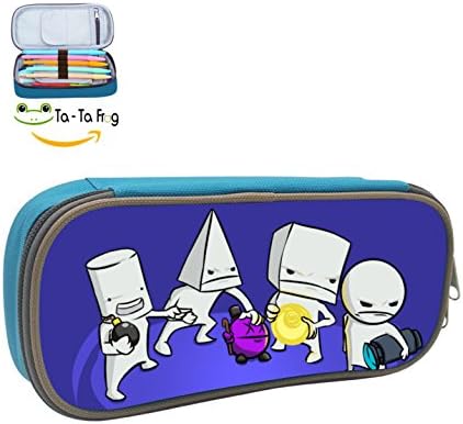 lovely uu BattleBlock Theater Students Super Large Capacity Canvas Pencil Case Pen Bag Pouch Stationary Case Makeup Cosmetic Bag