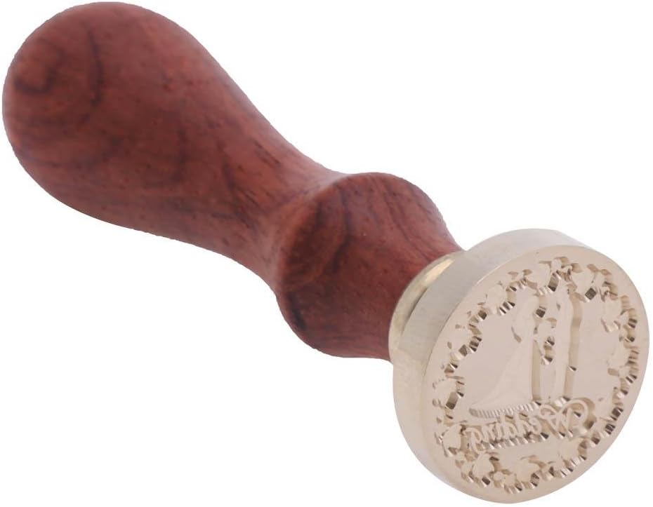 seawang Love Series Retro Wood Handle Sealing Wax Documents Custom Stamp Seal(W11)