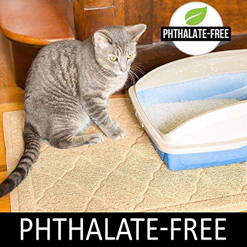 Premium Large Cat Litter Mat 35" x 23", Traps Messes, Easy Clean