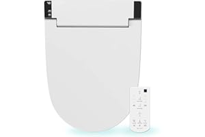 VOVO VB-6100SR Round Bidet Toilet Seat, Warm Water, LED Light, Heated Seat, White, Dryer, Stainless Steel Nozzle, Made in Kor