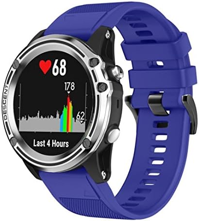 BZLine® replacement silicone strap for Garmin Descent MK1 GPS watch, soft quick release kit armband