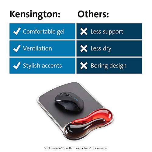 Kensington Duo Gel Mouse Pad with Wrist Rest Red (K62402AM) Pricepulse