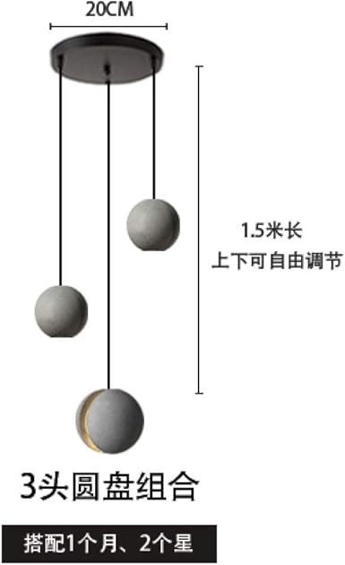 WEPAINTING Zement Kronleuchter Planet Moon LOFT Industriewind Nordic