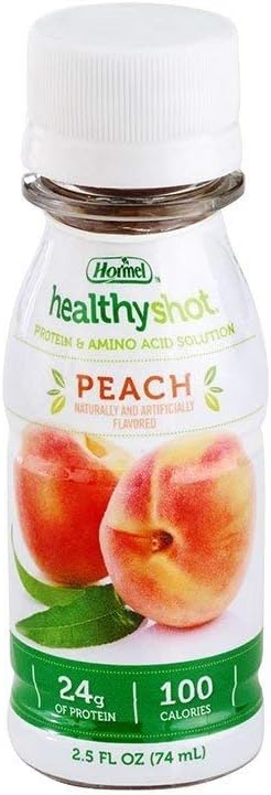 Hormel Health Labs Healthy Shot Protein & Amino Acid Supplement, Peach, 2.5 Ounce, 24 Count: Health & Personal Care