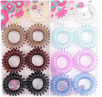 Elastic Spiral Hair Ties No Crease Coil Hair Ties Phone Cord Hair