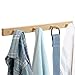 InterDesign Wall Mount Wood Storage Rack – Hanging Hooks for Jackets, Coats, Hats and Scarves - 4 Pegs, Unfinished