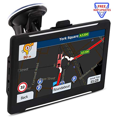 GPS Navigation for car 7 Inches car GPS 2019 Updated North American Lifetime Free MapTouch Screen 8GB Memory Multi Language Spoken GPS Navigation System for Car Vehicle Truck Taxi Driving Alert