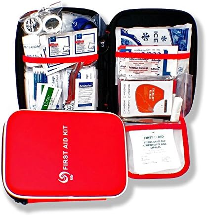 Medical First Aid Kit- OSHA TSA compliant, nurse designed first aid for: hiking, home, travel, school, family, work, emergency, compact, water resistant bag, car, hunting. camping, sports, boating.