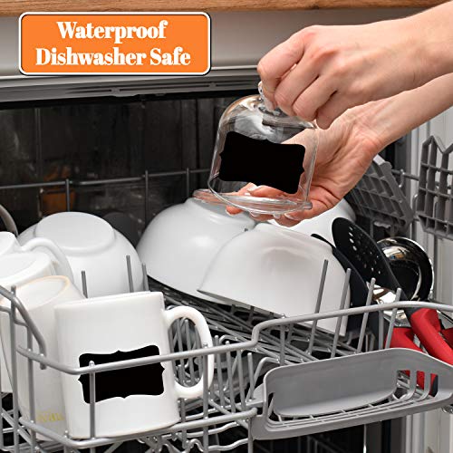 105 Premium Chalkboard Labels Bulk with neon Bright Liquid Chalk Marker Dishwasher Safe Mason