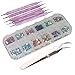 CJESLNA 3000pcs 2mm 12 Color Nail Art Glitter Rhinestones Tips + 5 x 2 Way Marbleizing Dotting Pen + Tweezer