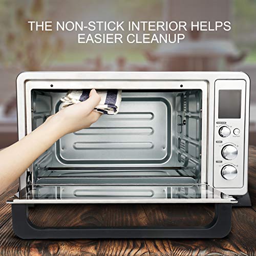 Vestaware Toaster Oven, 27QT Hot Convection & Rotisserie Oven with 10 Presets & 6 Accessories, Baking Pan Broil Rack Rotisserie Fork and Crumb Tray, Non-stick interior, Stainless Steel Countertop Ovens - Thumbnail 6