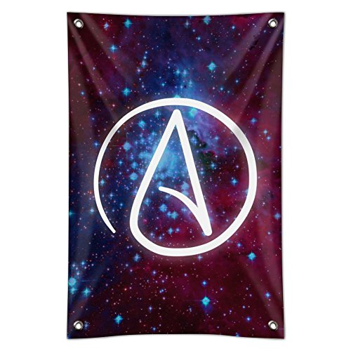 Atheist Atheism Symbol In Space Home Business Office Sign - Vinyl Banner - 22