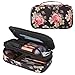 Relavel Small Makeup Bag, Nylon Travel Storage Brush Makeup Bag, Suitable for Women, with Detachable Partition, Easy to Carry, Stylish Atmosphere, Must-choice for Holiday Gifts Black