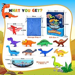 IPOURUP Dinosaur Toys for Kids 3-5: Wooden Stacking