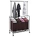 SONGMICS 4-bag Rolling Laundry Sorter with Hanging Bar Heavy-duty with Wheels & Larger Bags Brown URLS44S