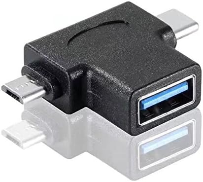 2-in-1 Micro USB 3.0 &amp; 2.0 Type C OTG Adapter, LiuTian USB-C Male Micro USB Male to USB-A 3.0 Female Converter On The Go for Android Google Nexus Samsung Galaxy Note ect.