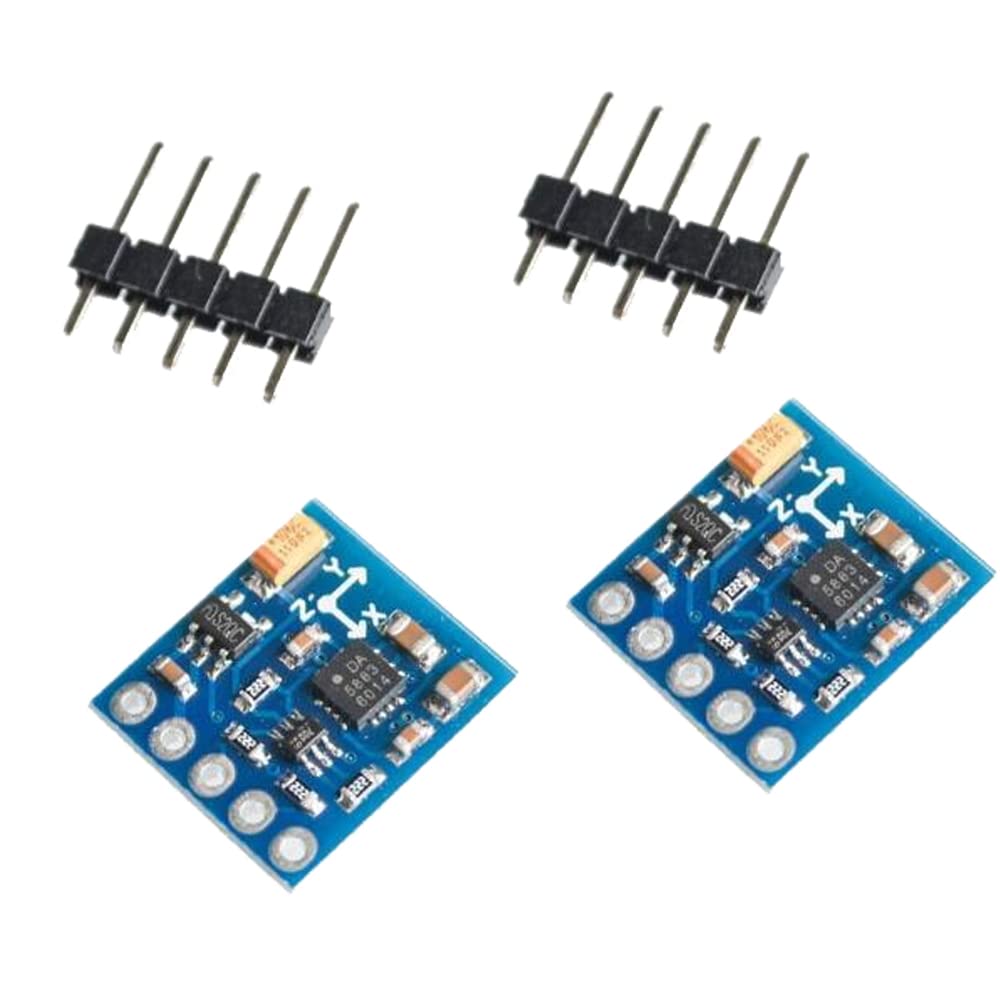 Yiqigou 2 Pcs GY-271 QMC5883L Triple Axis Compass Magnetometer Sensor Module 3 Axis Electronic Compass Module Magnetic Sensor Module for Arduino