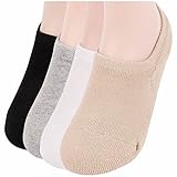 Womens 3 to 4 Pack Thick Pile Sports Golf No Show Liner Fake Socks Non Slip
