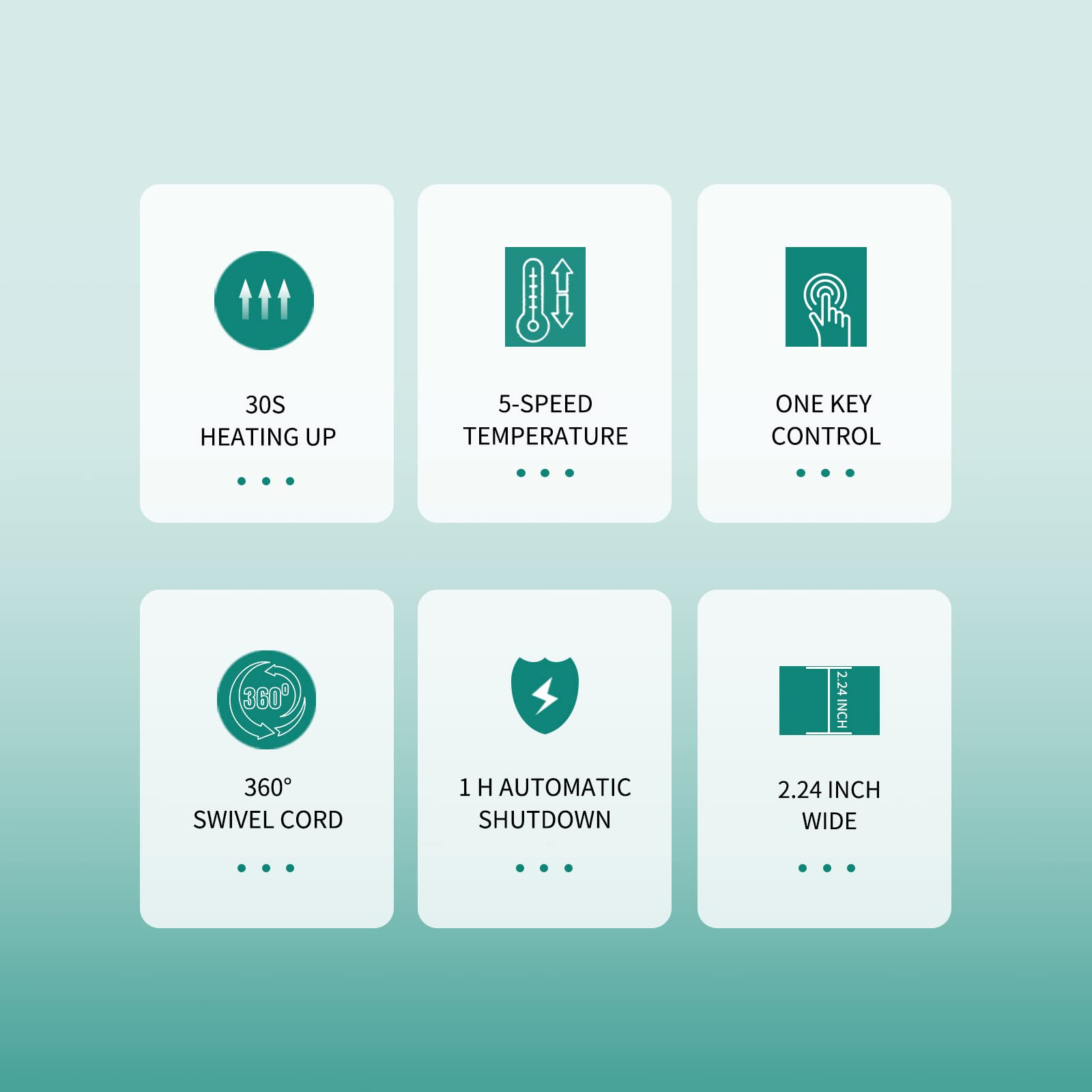 K&K 2.16 Hair Straightener for Thick, Extra Wide Flat Iron with Adjustable Temperature(248-450℉) Ceramic Coated Floating Panel, 30s Fast Heating, Dual Voltage, for Thick Curly Hair