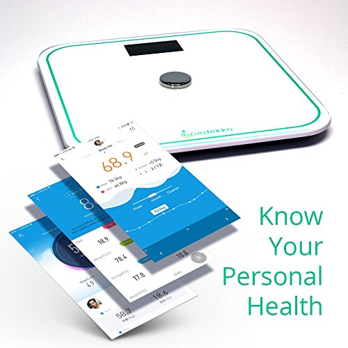 ONEDEKKO Bluetooth Smart Scale - Body Composition Monitor- 8 Measurements -Body Weight, Body Fat, Calorie, BMI, Muscle Mass, Hydration, Bone, Visceral Fat up to 8 Users- White - Thumbnail 3