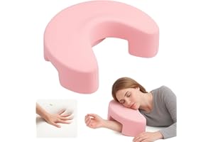 Goldencivetcat Arm Hole Side Sleeper Pillow Premium Memory Foam Side Sleeping Pillow with Arm Tunnel & Pink Cover – Neck & Shoulder Pain Relief for Side Sleepers Machine Washable Cover