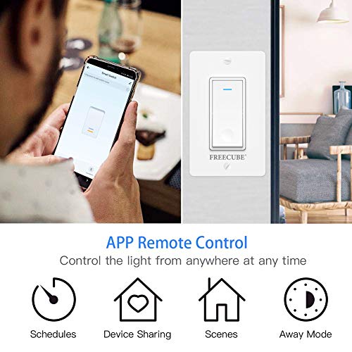 Smart Light Switch Work with Alexa and Google Home, FREECUBE WiFi Light Switch, Easy in-Wall Installation, No Hub… - Image 3