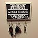 Personalized Key Holder for Wall - Custom Key Hanger with Family or Couple's Name | Vinyl or Laser Engraved Options | Natural Wood Key Rack | Made in USA.