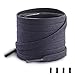 Shoemate Flat Waxed Cotton Shoe Laces for Boots & Dress Shoes, Shoe Strings,Navy, 48