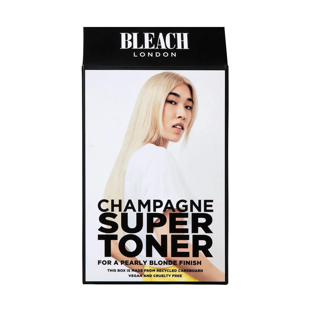 Bleach London Champagne Super Toner Kit - Ammonia-Free Toning for Golden Hour Blonde Finish - Ideal for Neutralising brassiness - with Smooth and Shine Complex (Complete Kit)