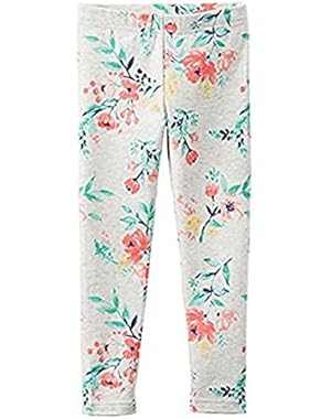 Baby Girl's Floral-Print Leggings, 3 Months, Grey
