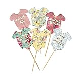 Talking Tables Truly Scrumptious Baby Grow Cake Toppers for a Baby Shower, Multicolor (24 Pack)