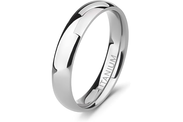 TIGRADE 2mm 4mm 6mm 8mm 10mm Titanium Ring Plain Dome High Polished Wedding Band Comfort Fit Size 3-15
