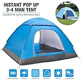 BATTOP 3-4 Person Water Resistant Camping Tent With Carry Bag for Backpacking,3 Season,Ideal Shelter for Casual Family Camping,Hiking,Outdoor Use