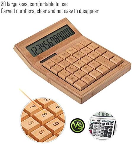 SellTag Eco-Friendly Finely Handcrafted 12 Digits Solar Powered Nature Bamboo Wood Calculator (Bend Style)