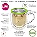 Teabloom Double-Wall Borosilicate Glass Mug with Stainless Steel Infuser and Lid – 15 OZ / 430 ML – 2 Gourmet Tea Flowers Included – Available in 4 Colors