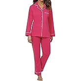 PajamaGram Pajama Set For Women - Pajamas Women Jersey Boyfriend, 100% Cotton