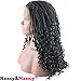 Rossy&Nancy Black Twist Braids Hair Wigs Curly Braided Lace Front Wig with Baby Hair Synthetic Heat Resistant Fiber Glueless Half Hand Tied for Women 16inch