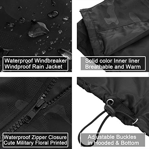 FISOUL Women's Lightweight Jacket Packable Running Windbreaker Active Outdoor Hooded Waterproof Raincoat S-XXL(Black,X-Large)