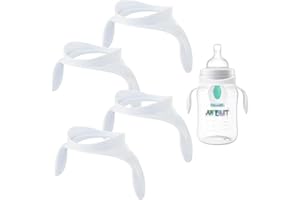 SOLALA Baby Bottle Handles for Philips Avent Anti-Colic and AirFree Vent Baby Bottles, Compatible Avent Bottle Holder,4 Count (White)