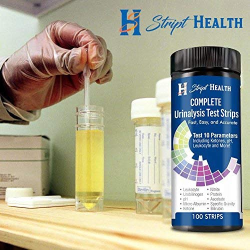 Urine Test Strips Stript Health 10 Parameter Complete Urinalysis Testing 100ct, Urinary Tract