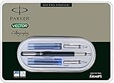 Parker Vector Standard Red CT Calligraphy Fountain Pen Set